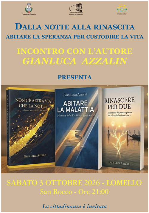 Incontro con l'autore : Gianluca Azzalin :"Dalla notte alla rinascita, abitare la speranza per custodire la vita"